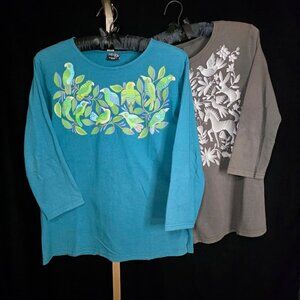 (2) Sabaku Artwear 3/4 Length Sleeve Tees S